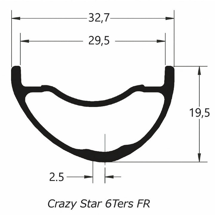 DUKE Juego de Aros Crazy Star 6TERS 26 / 30 :: 29'' 32H Asimétrico Aluminio