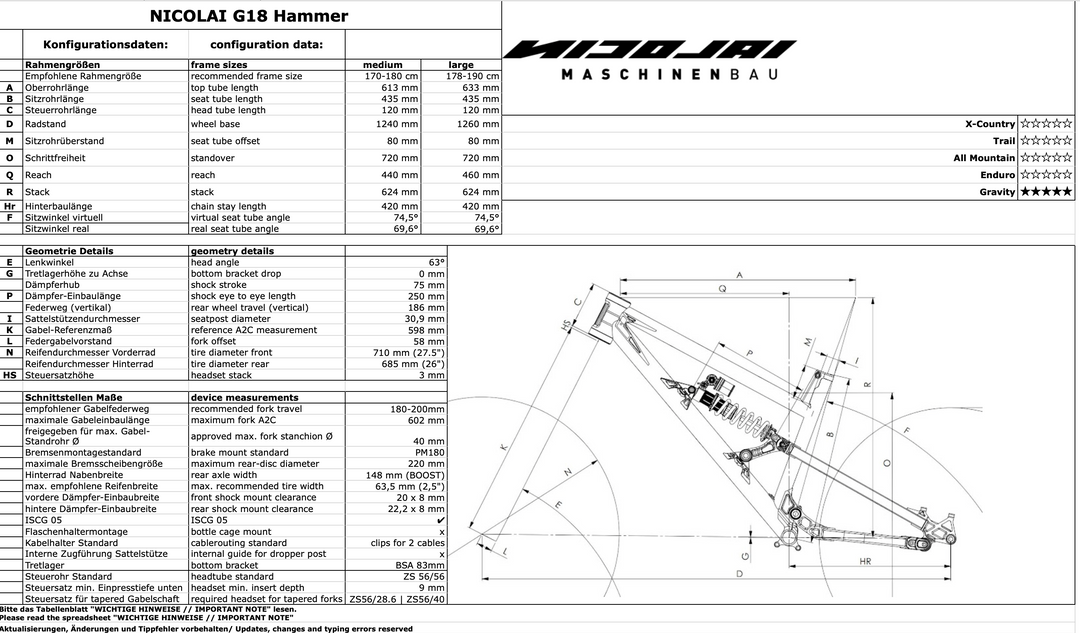 Nicolai G18 HAMMER color Raw / Talla L (178-190 cm) 2025