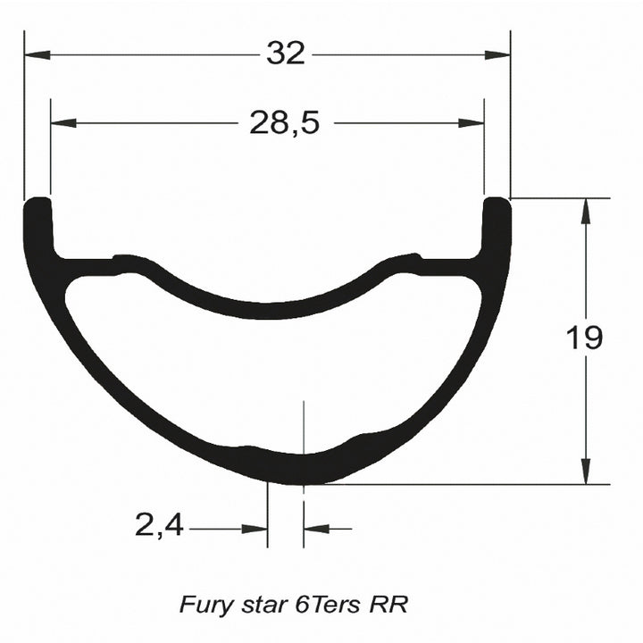 DUKE Juego de Aros Fury Star 6TERS 28 / 32 :: 29'' 32H Asimétrico Aluminio