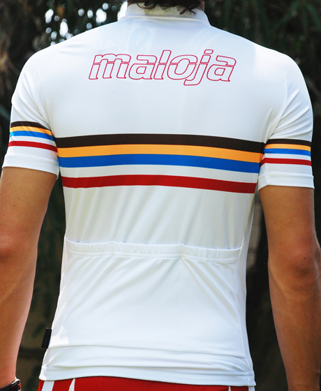 MALOJA Bike Shirt 1/2 - Colago Shirt - white/chili - S