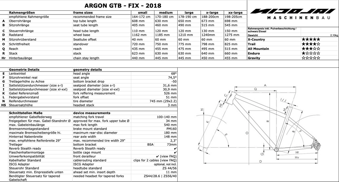 Nicolai ARGON GX color Raw / Talla M (170-180 cm)