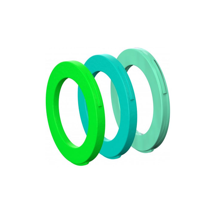 Anillos para caliper, 4 pistones (verde neón, cyan, verde menta) 12 piezas